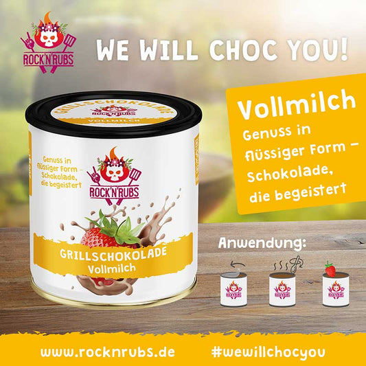 Grillschokolade Vollmilch Teaser - Genuss in flüssiger Form - We will Choc You
