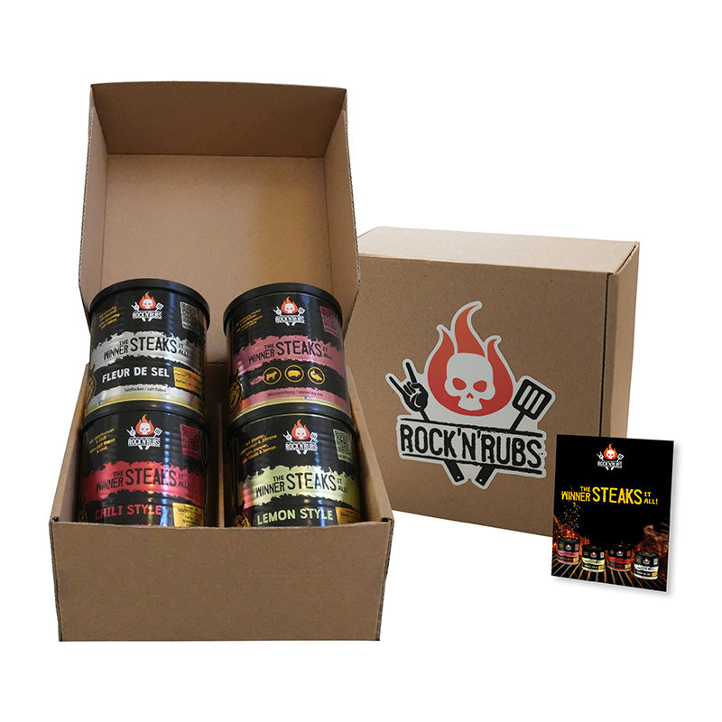 Geschenkeset Winner 4er mit Fleur des Sel, Classic Style, Lemon Style, Chili Style