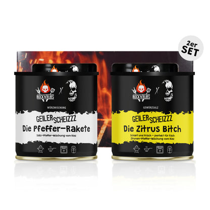 2er Set - Geiler Scheizzz Die Pfeffer-Rakete & Die Zitrus Bitch