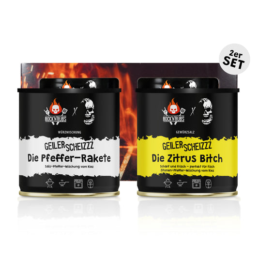 2er Set - Geiler Scheizzz Die Pfeffer-Rakete & Die Zitrus Bitch