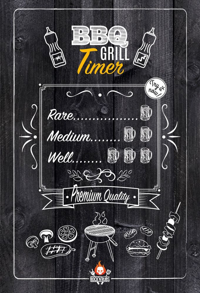 BBQ Grill Timer - Metallschild